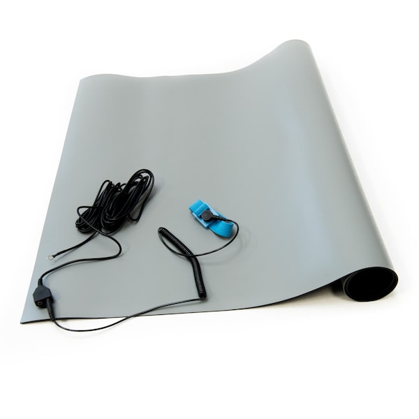 ESD Anti-Static High Temperature Table Mat Kit, 2 Ft. x 3 Ft., Gray
